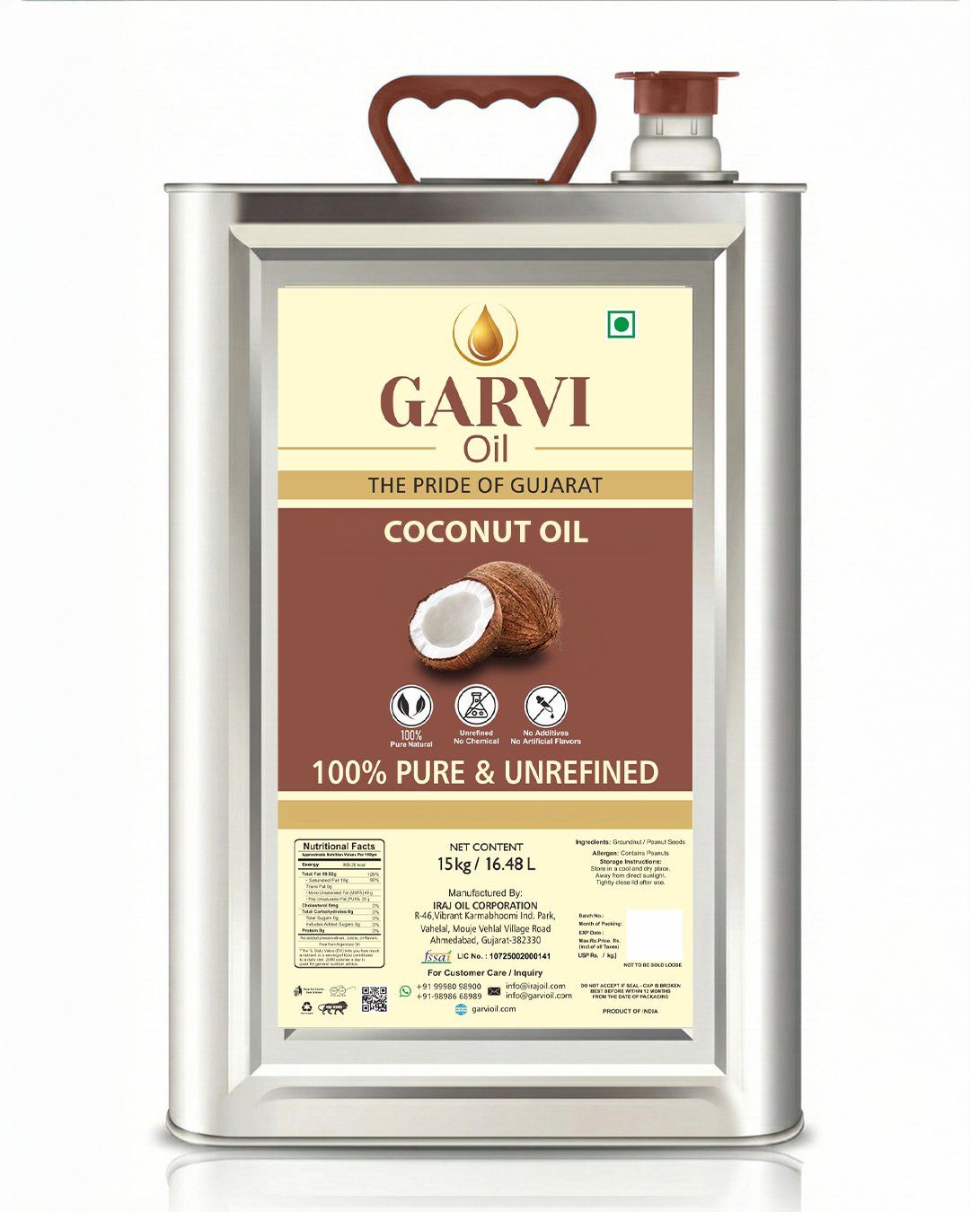 Coconut Oil 15kg (TIN)